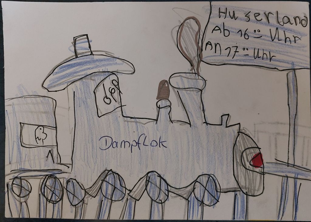 Gemaltes Bild Dampflok