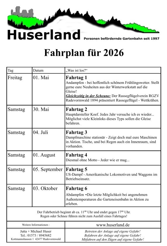 Der Fahrplan als Bild