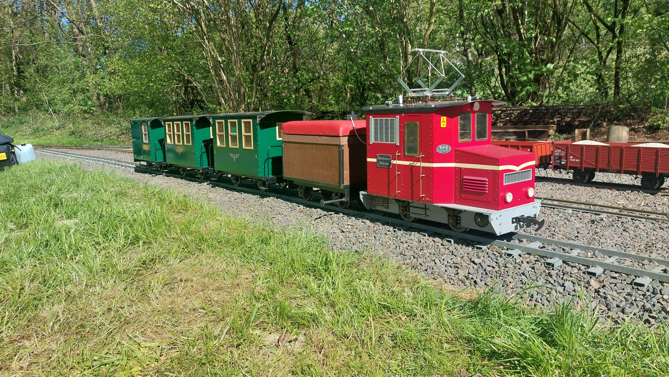 Triebwagen mit Zug " Wachsames Hähnchen"
